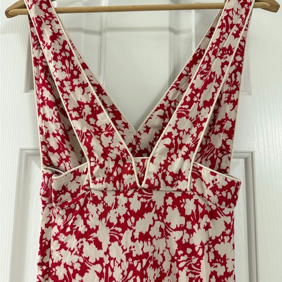 Free People Red and Cream Floral Maxi Skirt - Picture 4 of 8